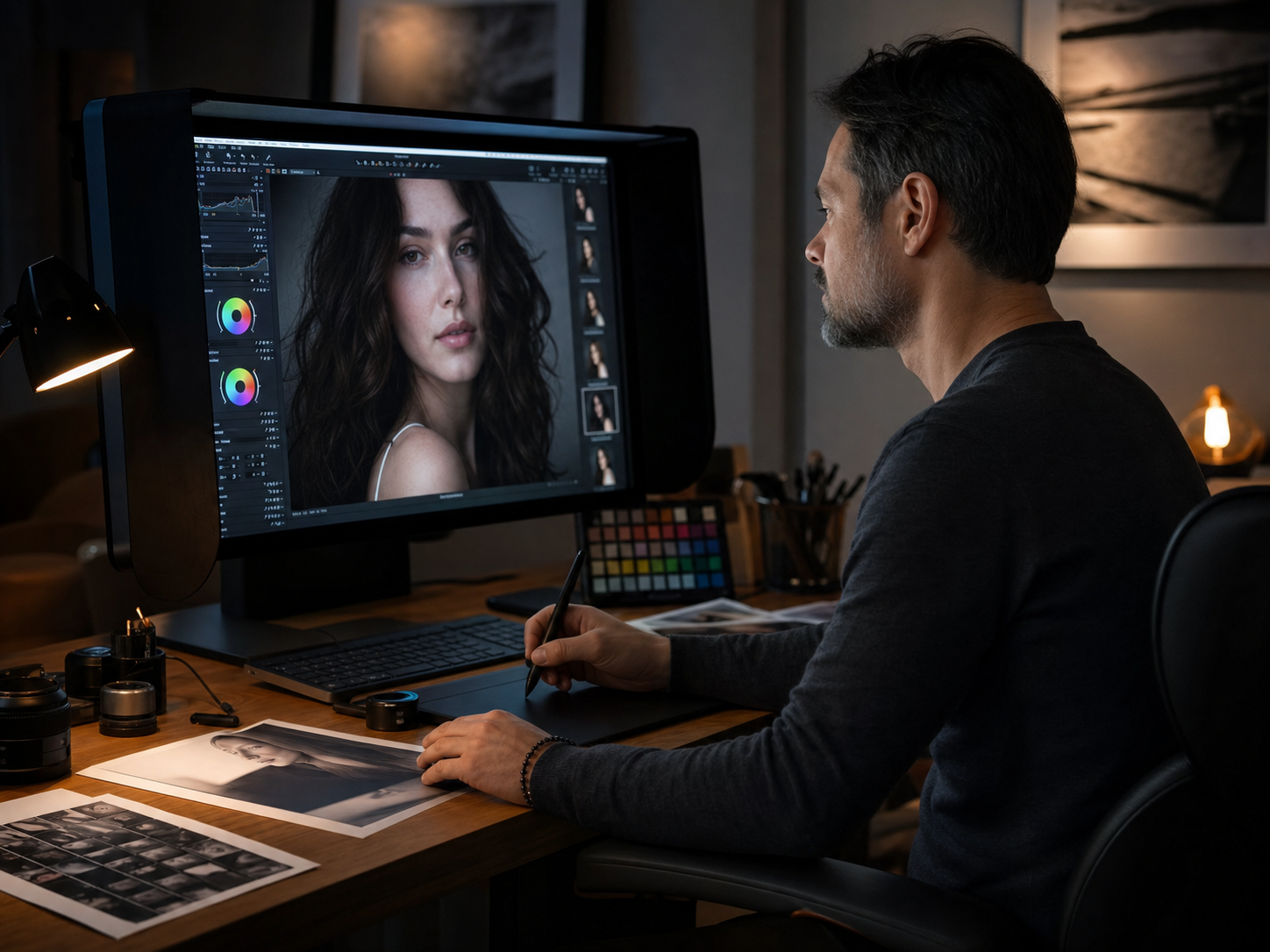 Tirage encadré issu de la retouche fine art, accrochage Netteté